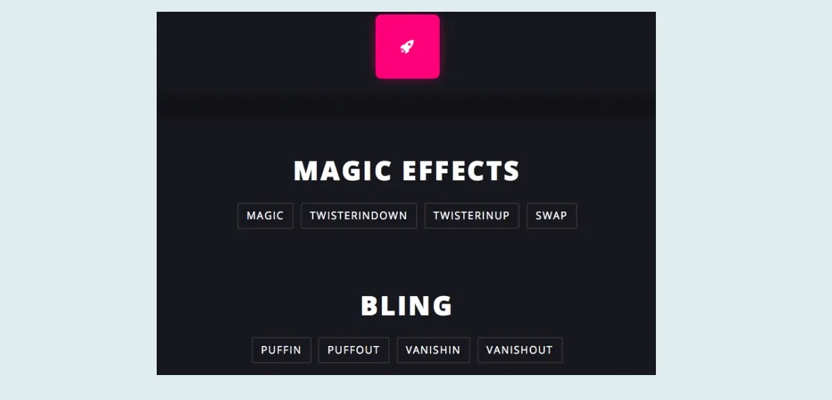 Magic Animations, an animation library