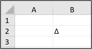 The Delta symbol in Excel