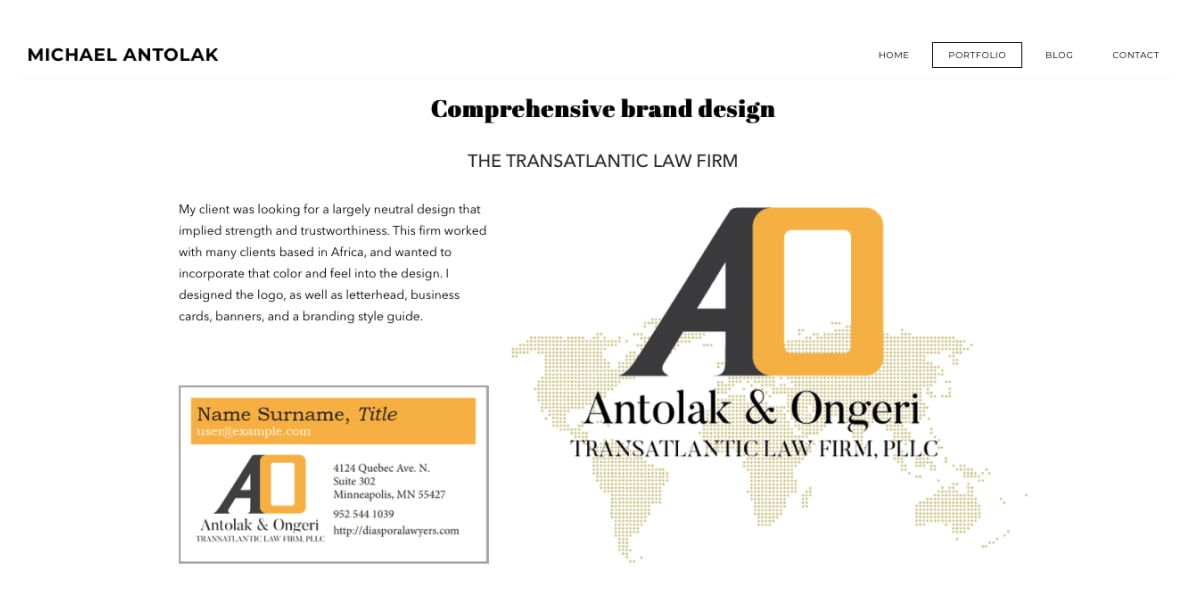 A case study from Michael Antolak's marketing portfolio website