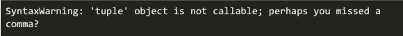 Example showing the new tupple suggestion feature in Python 3.8.