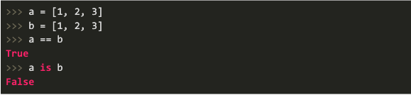 Example of Python code which initializes two variables with the same list of values.