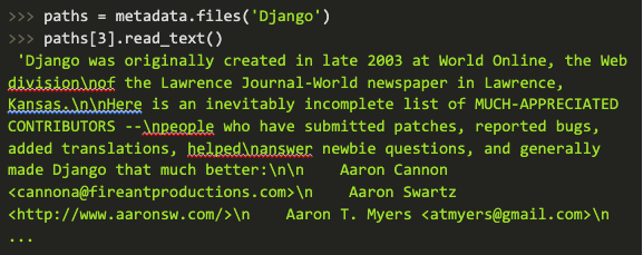 Script showing how to get the source code of an installed Python package.