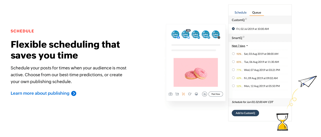 The Zoho Social website, one of the most popular social media management tools