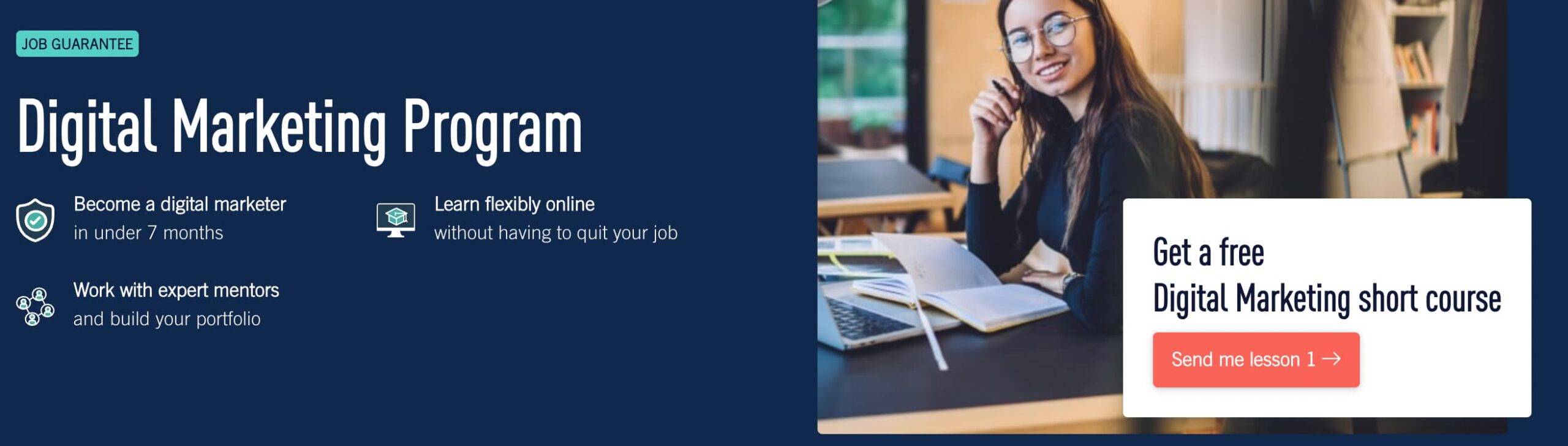 A screenshot of the CareerFoundry Digital Marketing program, one of the best digital marketing certificate programs