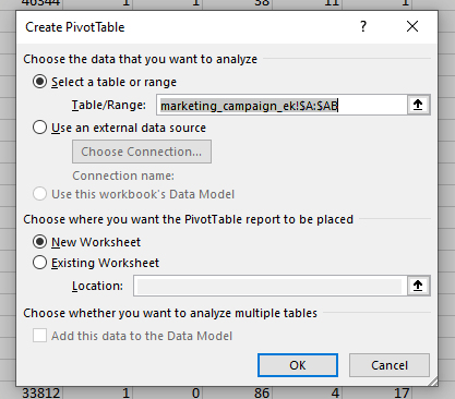 Create PivotTable
