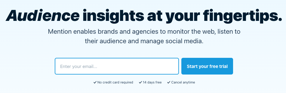 Screenshot of the Mention social media tool.
