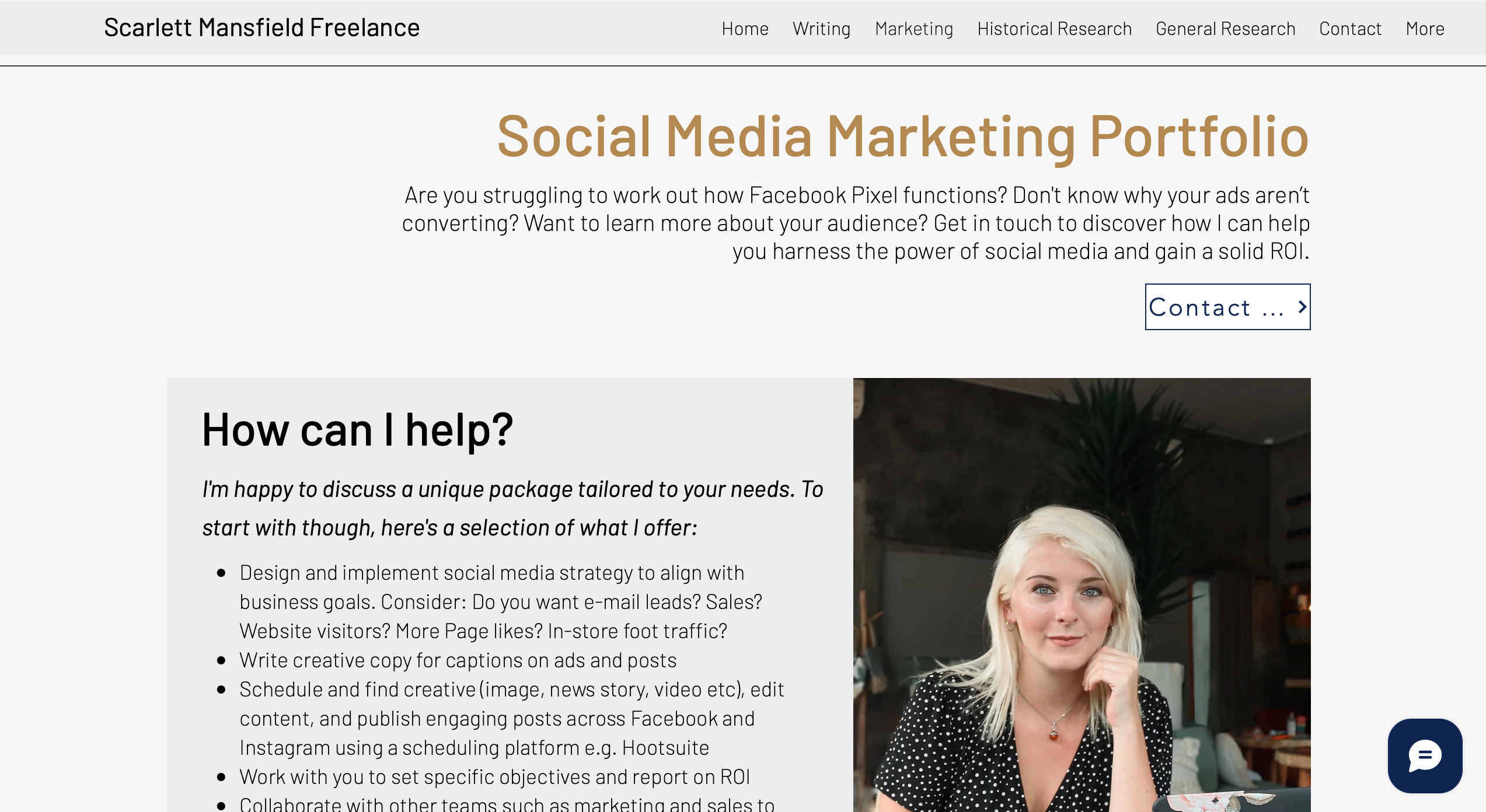 Scarlett Mansfield social media portfolio
