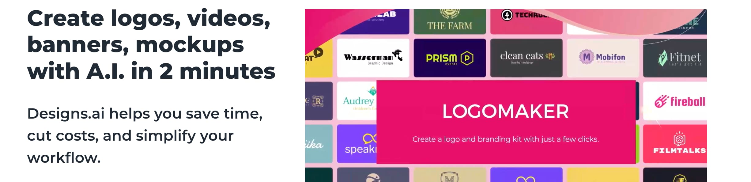 A screenshot from the AI graphic design tool designs.ai