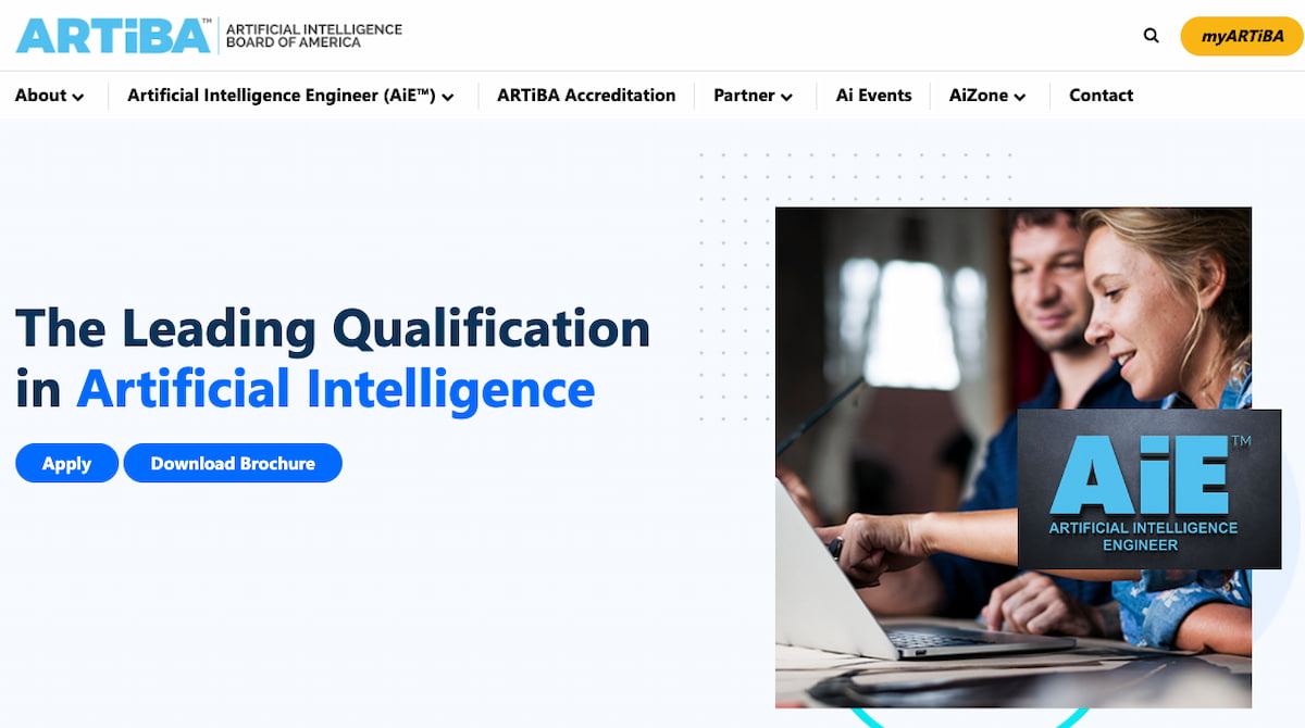 Screenshot of the ARTiBA website.
