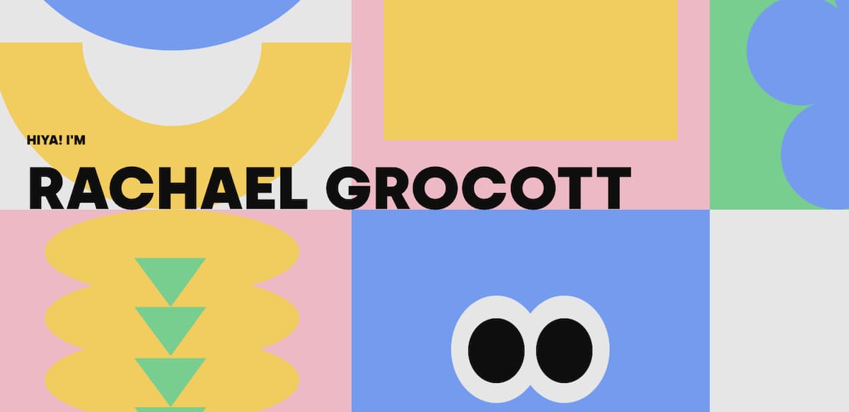 A screenshot from Rachel Grocott's product design portfolio page.