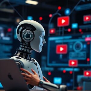 Representing the role of AI in modern digital marketing and content creation.