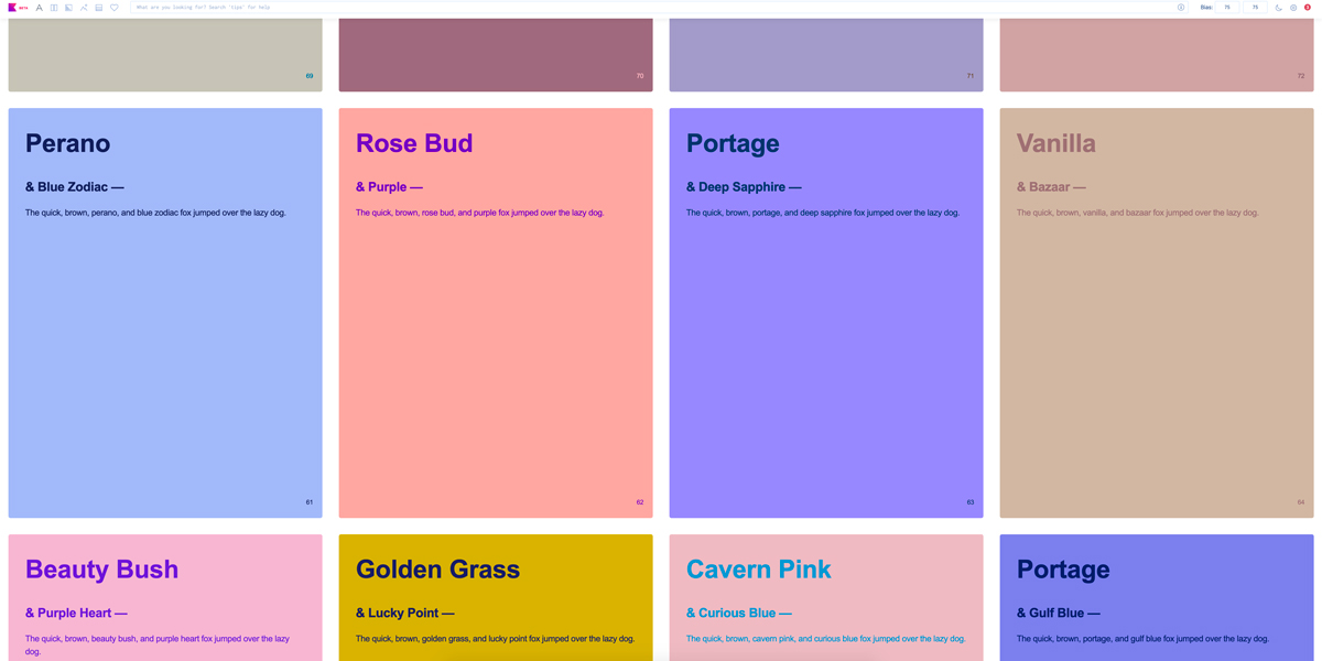 Color palettes found on the Khroma website