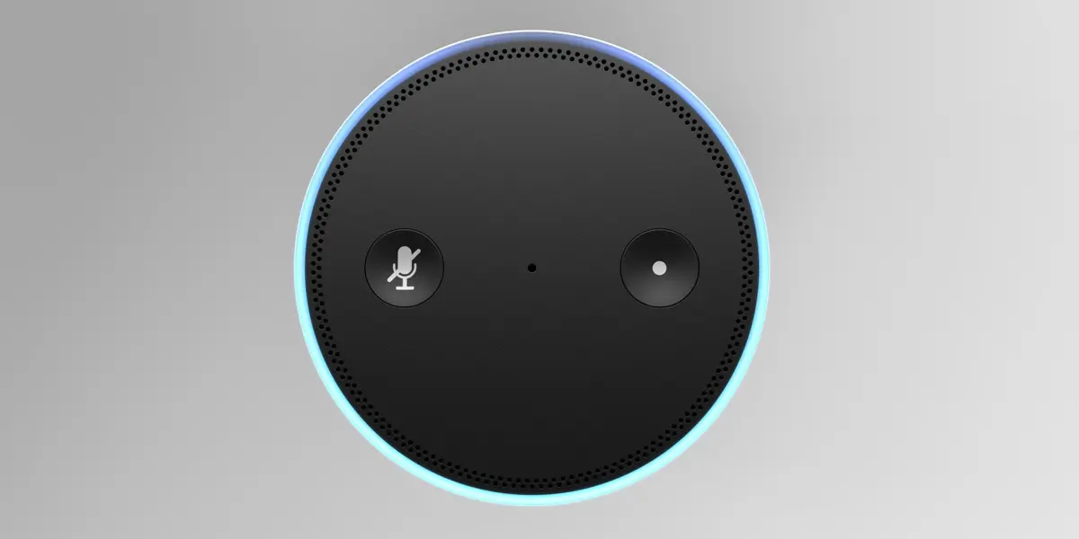 Overhead view of an Amazon Alexa device